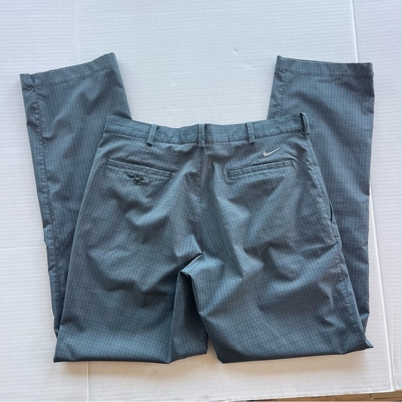Nike Golf Dri-fit pants 34/34 M Plaid Dark Grey - Picture 13 of 15